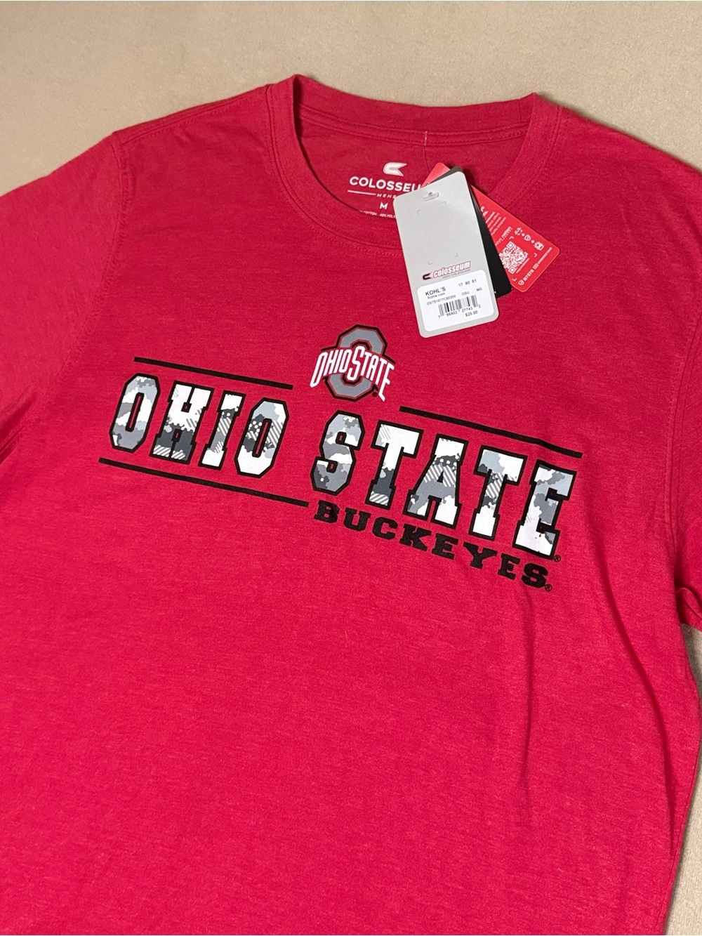 Ohio State Buckeyes Colosseum Men’s T-Shirt Red Graphic Logo Size M NWT - Picture 3 of 7